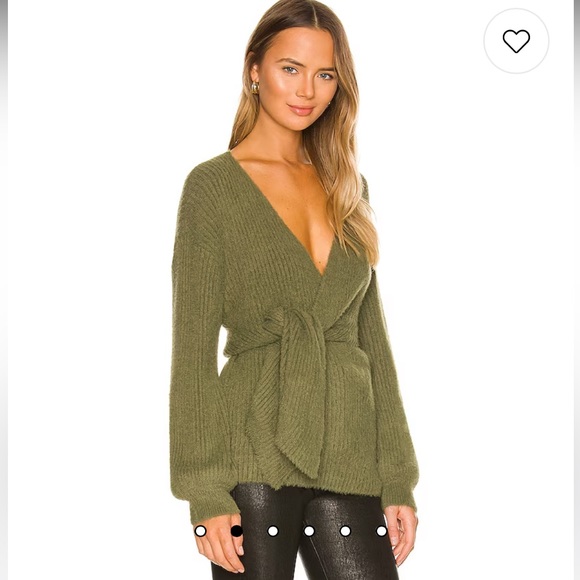 House Of Harlow 1960 X Revolve “Khalida” Wrap Sweater in Forest Green- small EUC - Picture 2 of 4